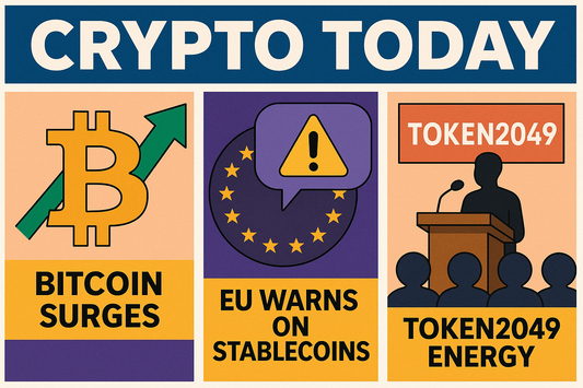 Crypto Today: Bitcoin Surges, EU Warns on Stablecoins, and TOKEN2049 Energy