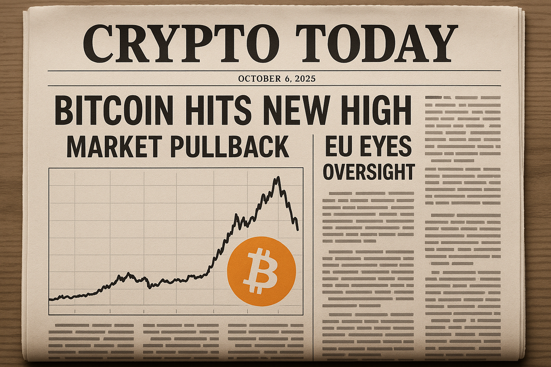 Crypto Today: Bitcoin Hits New High, Market Pullback, EU Eyes Oversight