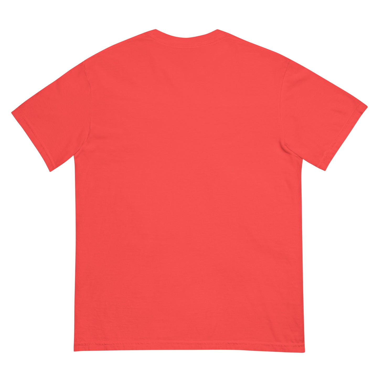 Man wearing red graphic t-shirt with bold vertical white text that reads “Wealth Is Built One Decision At A Time,” paired with jeans