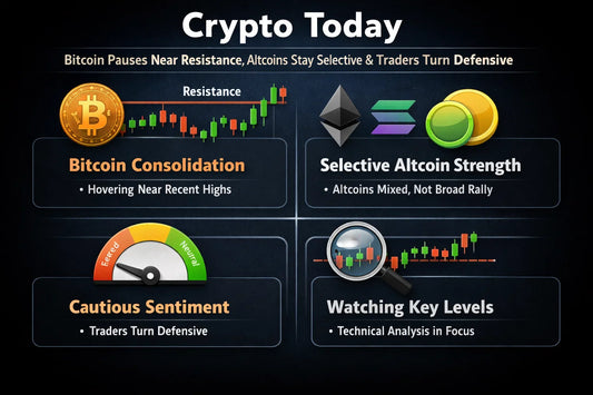 Crypto Today: Bitcoin Pauses Near Resistance, Altcoins Stay Selective & Traders Turn Defensive