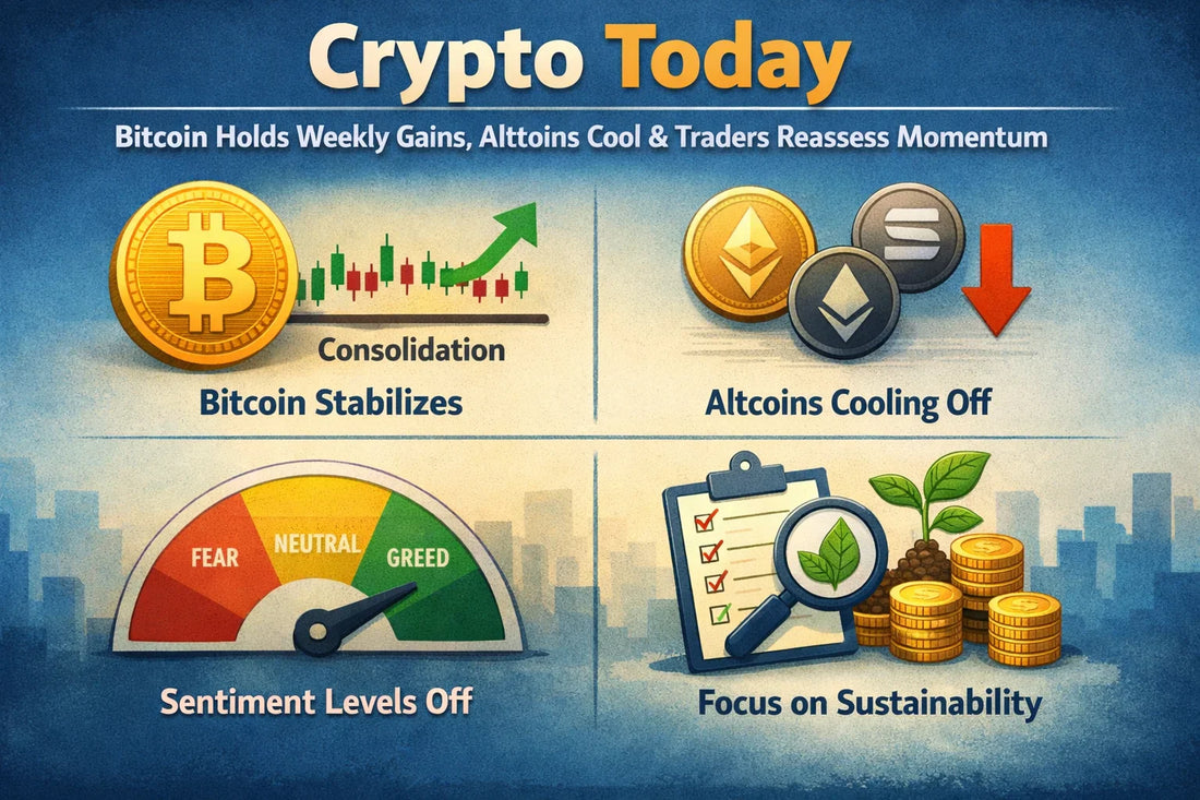 Crypto Today: Bitcoin Holds Weekly Gains, Altcoins Cool & Traders Reassess January Momentum
