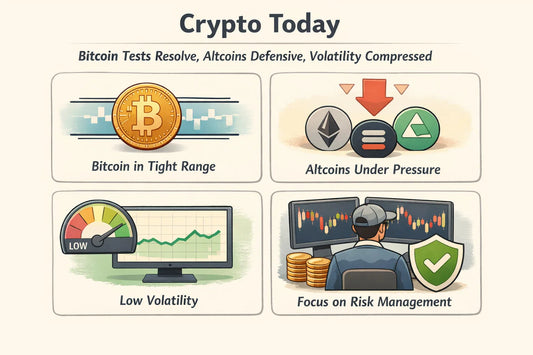 Crypto Today: Bitcoin Tests Resolve, Altcoins Stay Defensive & Volatility Remains Compressed