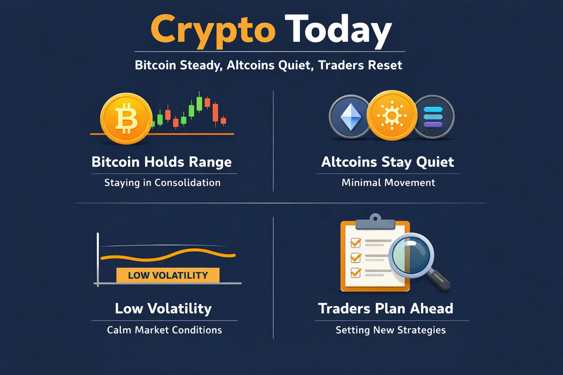 Crypto Today: Bitcoin Holds Range Into the Week, Altcoins Stay Quiet & Traders Reset Expectations