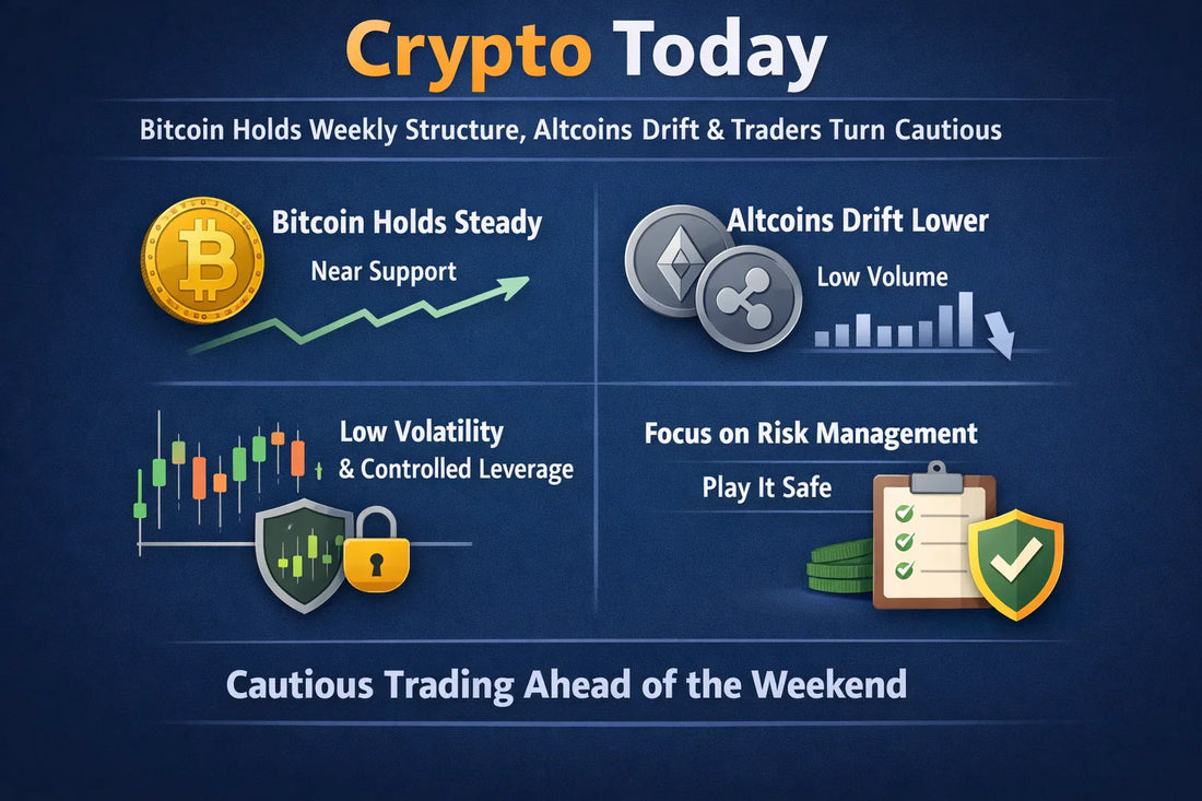 Crypto Today: Bitcoin Holds Weekly Structure, Altcoins Drift & Traders Close the Week Cautiously