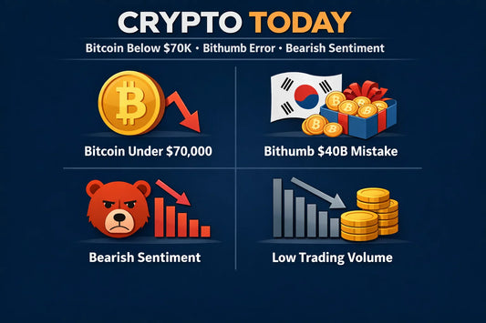 Crypto Today: Bitcoin Struggles Below $70K, Massive Bithumb Mistake & Bearish Sentiment Persists