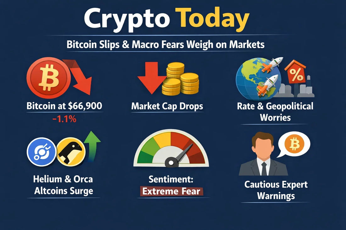 Crypto Today: Bitcoin Slides, Altcoins Mixed & Macro Pressure Weighs on Market Sentiment