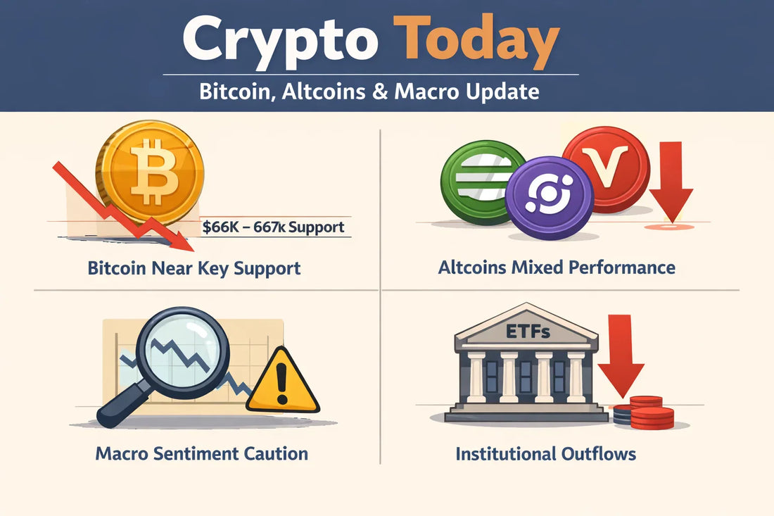 Crypto Today: Bitcoin Near Key Support, Altcoins Mixed & Macro Signals Continue to Influence Markets