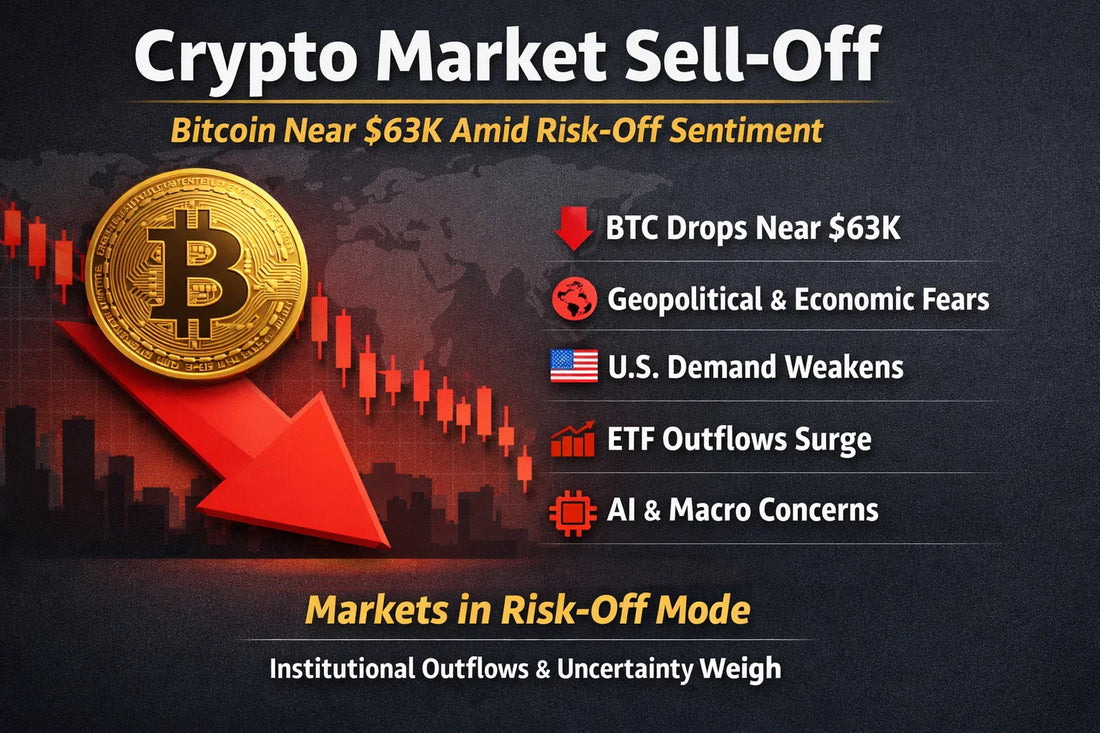 Crypto Today: BTC Slides Near $63K, Markets in Sell-Off as Macro & Risk Appetite Drop