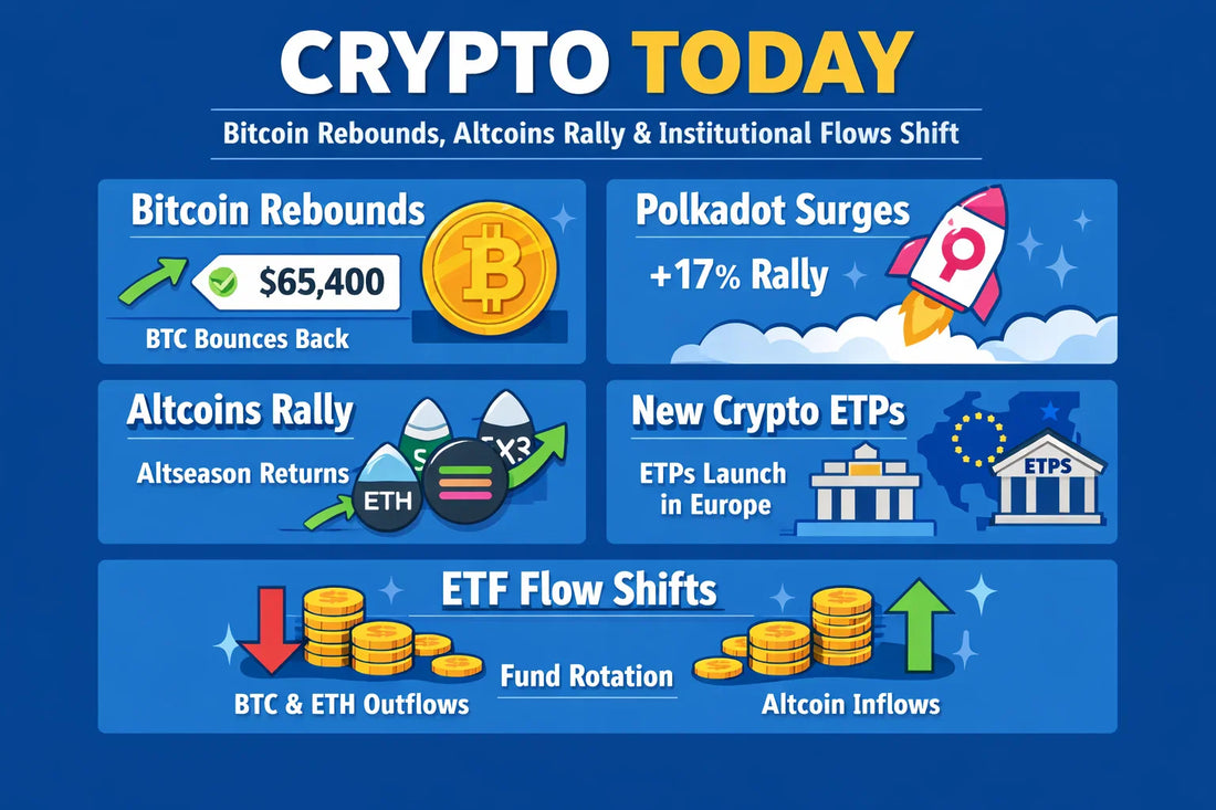 Crypto Today: Bitcoin Rebounds, Altcoins Rally & Institutional Flows Shift