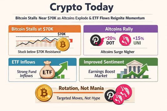 Crypto Today: Bitcoin Stalls Near $70K as Altcoins Explode & ETF Flows Reignite Momentum