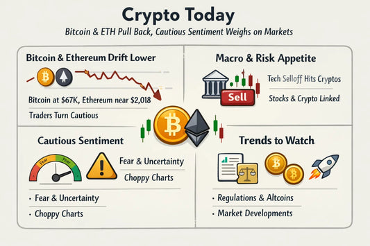 Crypto Today: Bitcoin & ETH Pull Back, Cautious Sentiment Weighs on Markets