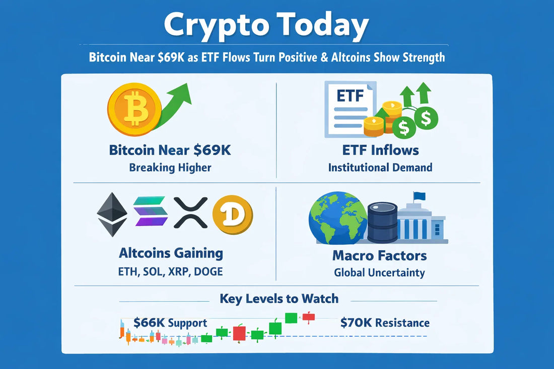 Crypto Today: Bitcoin Near $69K as ETF Flows Turn Positive and Altcoins Show Strength