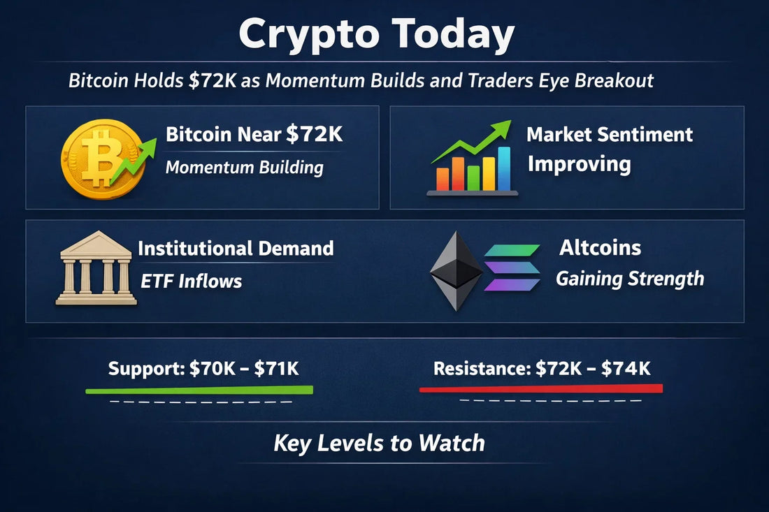 Crypto Today: Bitcoin Holds $72K as Momentum Builds and Traders Eye Breakout