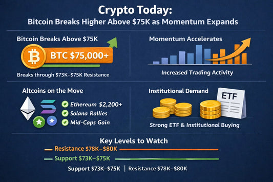 Crypto Today: Bitcoin Breaks Higher Above $75K as Momentum Expands