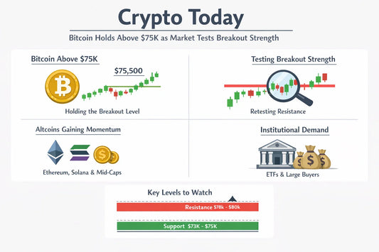 Crypto Today: Bitcoin Holds Above $75K as Market Tests Breakout Strength