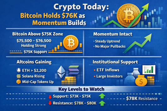 Crypto Today: Bitcoin Holds $76K as Momentum Builds and Market Eyes Next Leg Higher