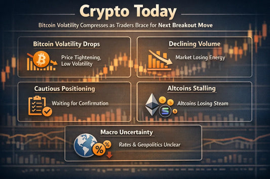 Crypto Today: Bitcoin Volatility Compresses as Traders Brace for Next Breakout Move