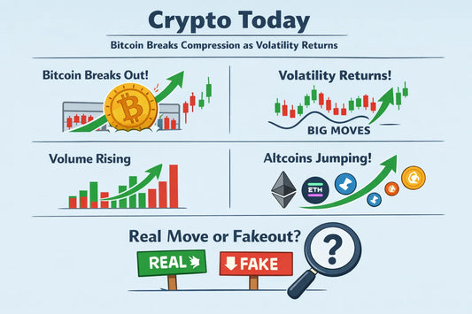 Crypto Today: Bitcoin Breaks Compression as Volatility Returns and Market Tests Direction