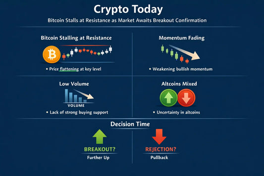 Crypto Today: Bitcoin Stalls at Resistance as Market Awaits Breakout Confirmation