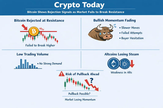 Crypto Today: Bitcoin Shows Rejection Signals as Market Fails to Break Resistance