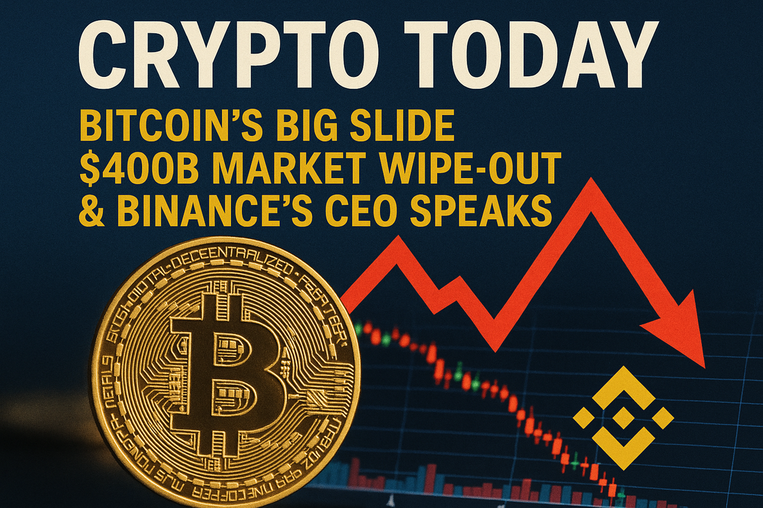 Crypto Today: Bitcoin’s Big Slide, $400B Market Wipe-Out & Binance’s CEO Speaks