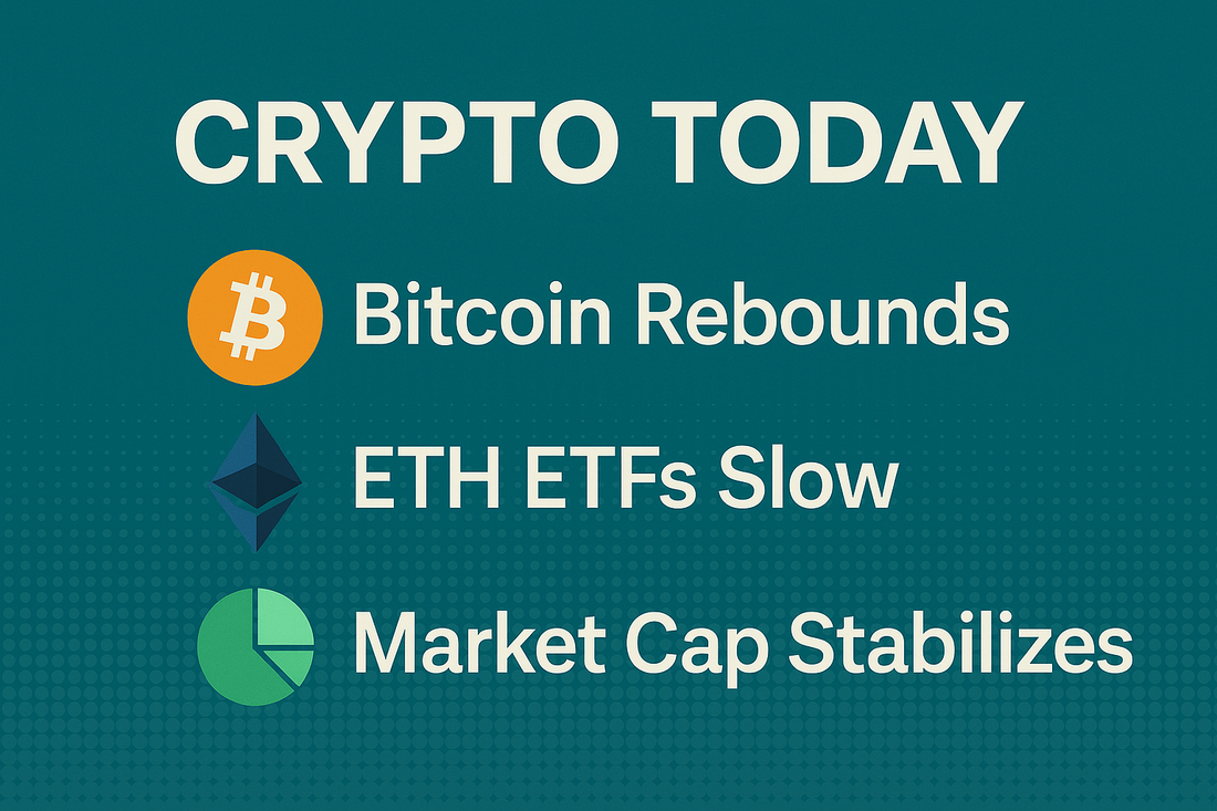 Crypto Today: Bitcoin Rebounds, ETH ETFs Slow & Market Cap Stabilizes