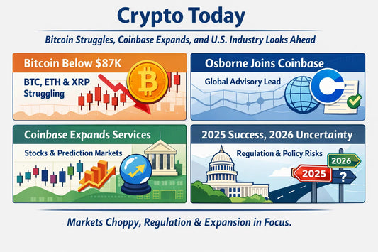 Crypto Today: Bitcoin Struggles, Coinbase Expands, and U.S. Industry Looks Ahead