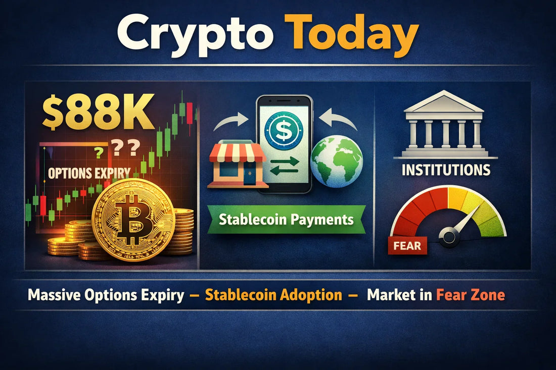 Crypto Today: BTC Holds Near $88K, Massive Options Expiry Looms & Stablecoin Payments Expand