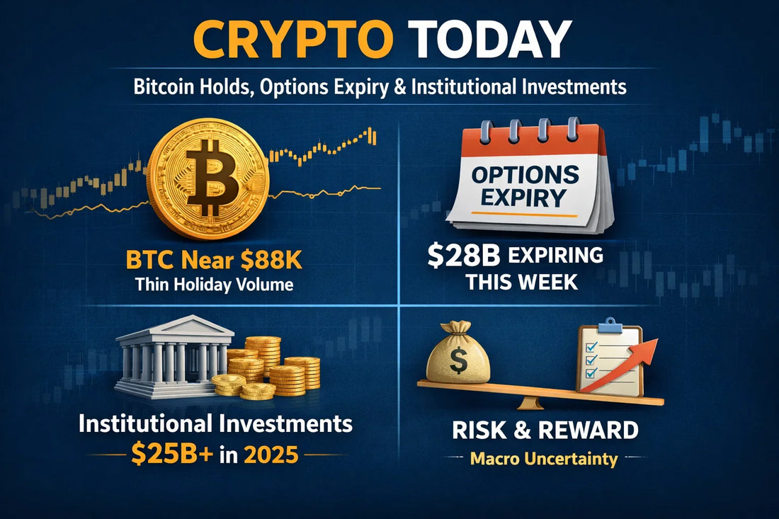 Crypto Today: Bitcoin Holds, Options Expiry Sets Stage & Institutional Investments Backdrop