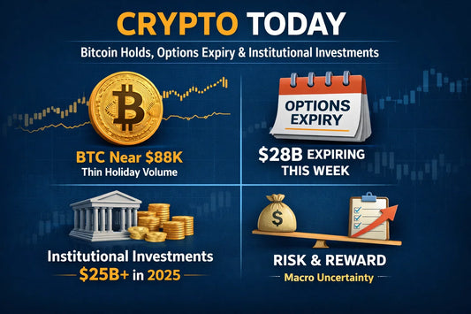 Crypto Today: Bitcoin Holds, Options Expiry Sets Stage & Institutional Investments Backdrop