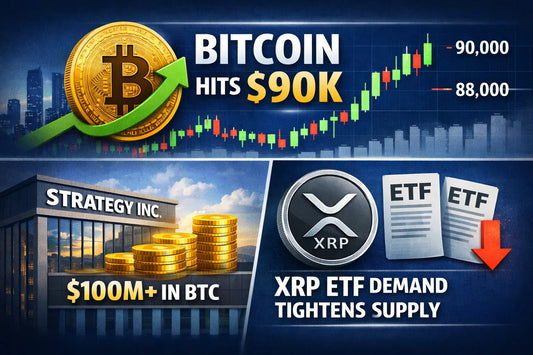 Crypto Today: BTC Tests $90K, Strategy Buys More BTC & XRP ETF Demand Tightens Supply